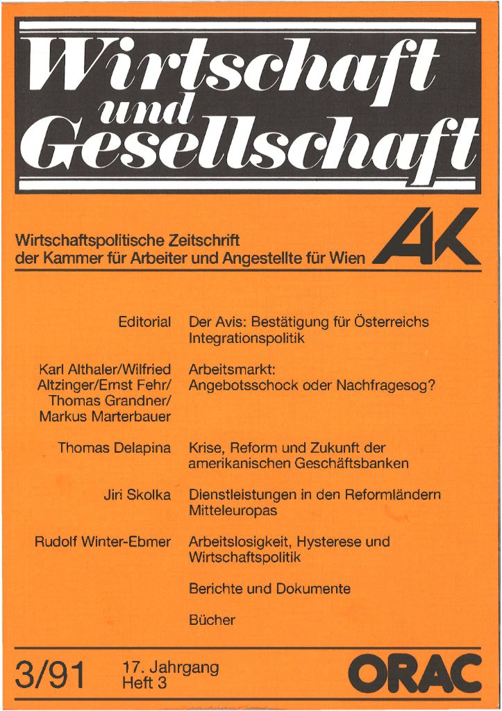 Cover von Wirtschaft und Gesellschaft 1991, Heft 3