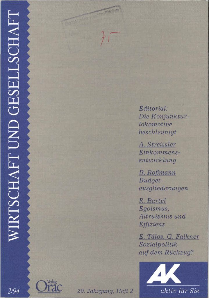 Cover von Wirtschaft und Gesellschaft 1994, Heft 2