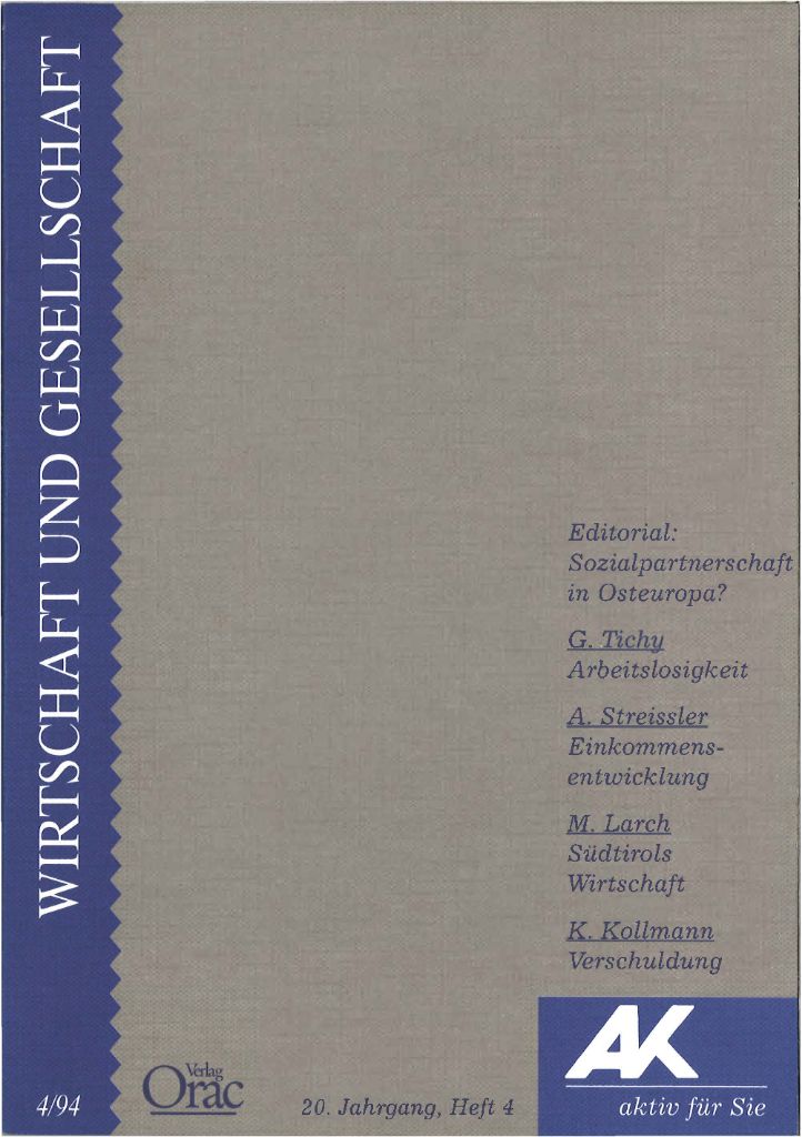 Cover von Wirtschaft und Gesellschaft 1994, Heft 4