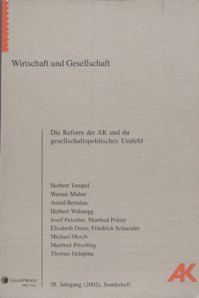 Cover von Wirtschaft und Gesellschaft 2002, Heft Sonderheft