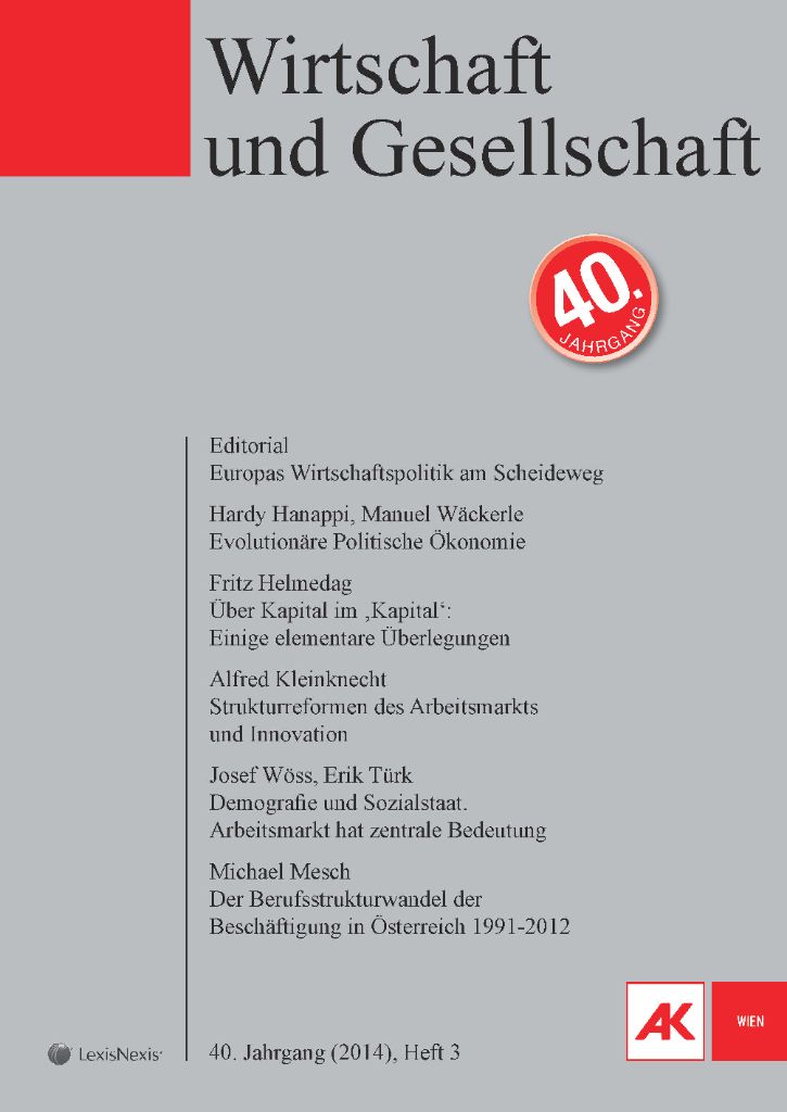 Cover von Wirtschaft und Gesellschaft 2014, Heft 3