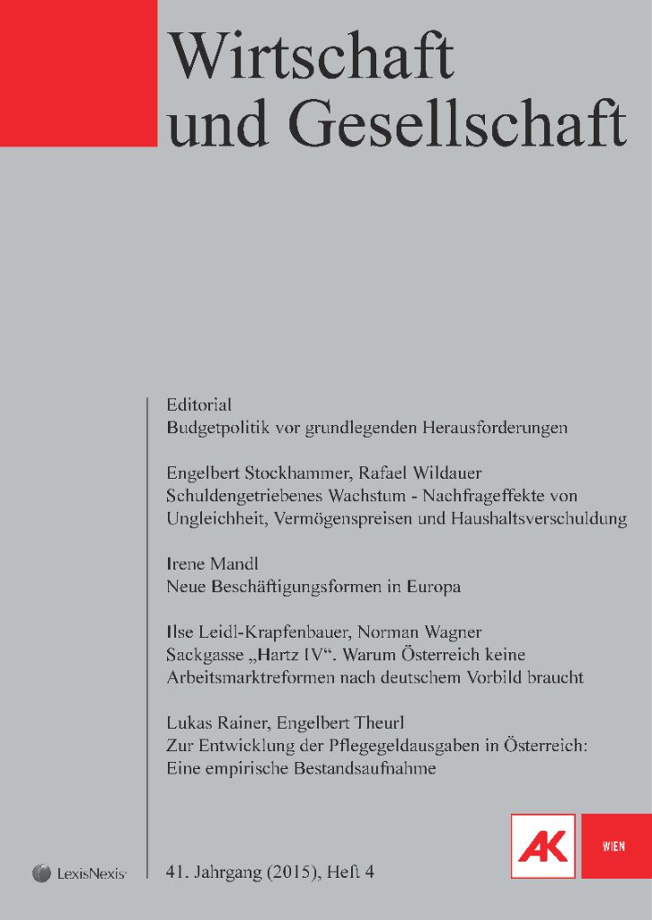 Cover von Wirtschaft und Gesellschaft 2015, Heft 4