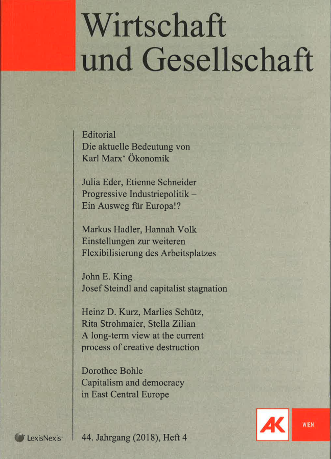 Cover von Wirtschaft und Gesellschaft 2018, Heft 4